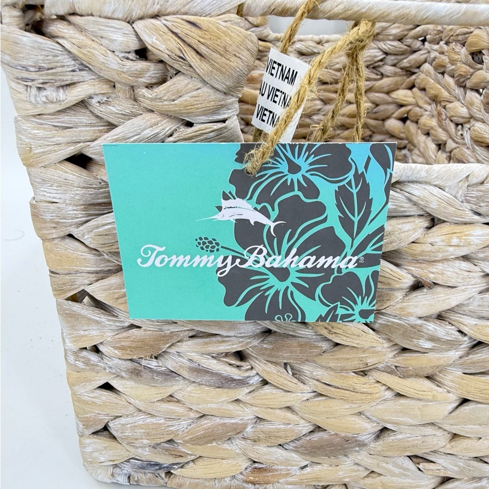 Tommy Bahama White Wash Wicker Rectangle Basket 13.5 L‎ x 8.5 W x 7.5 H New NWT - Picture 5 of 7